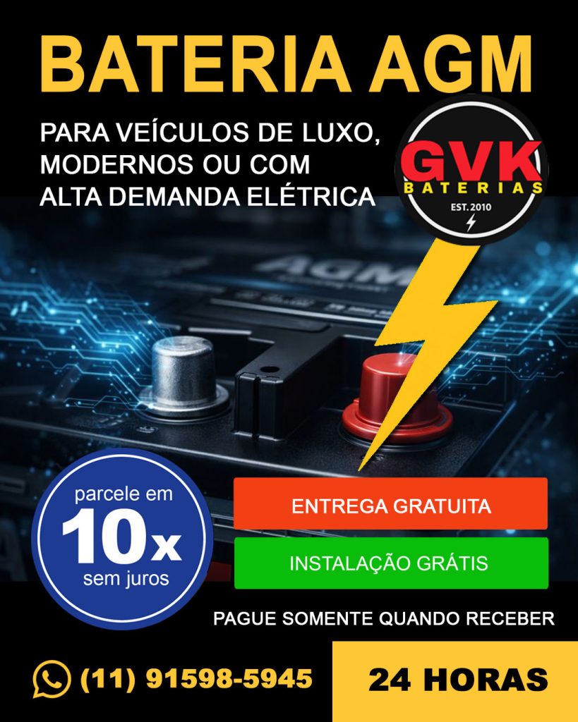 Bateria AGM para veículos de luxo ou com alta demanda elétrica