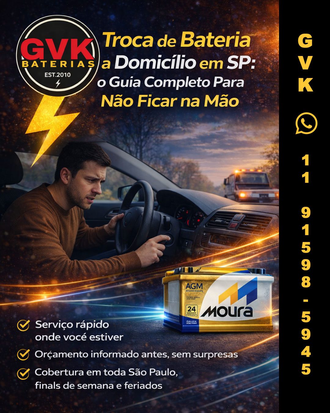 Troca de Bateria a Domicílio em SP: o Guia Completo Para Não Ficar na Mão