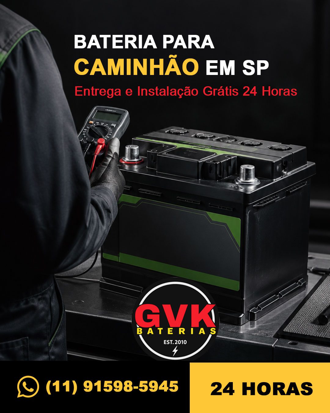 Bateria de Caminhão em São Paulo — Entrega e Instalação Grátis 24 Horas