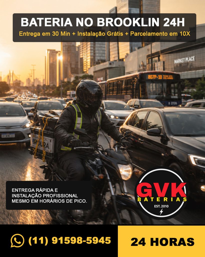 Troca de Bateria no Brooklin 24h | Entrega em 30 Min + Instalação Grátis