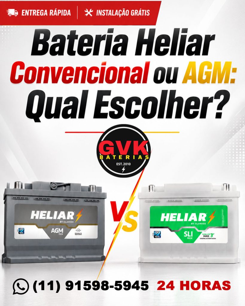 Bateria Heliar: convencional ou AGM? Qual escolher?