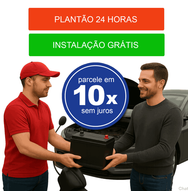 Bateria Automotiva: plantão 24h de baterias automotivas em São Paulo. Instalação grátis e pagamento em até 10 vezes no cartão de crédito